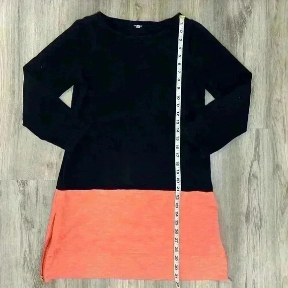 J Crew Women’s Long Sleeve Color Block Tunic Navy Coral Zipper Sweater Size S - Picture 8 of 9